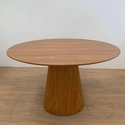 Mesa de Jantar Redonda Cone 90 cm Freijó Cor Marrom
