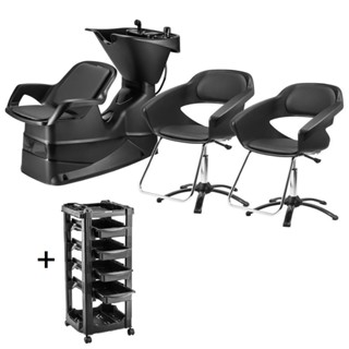 Kit Cabeleireiro Salão Essencial Lavatório de Cabelo 2 Cadeiras Primma e Carrinho Auxiliar Vegas em Oferta na Shopee