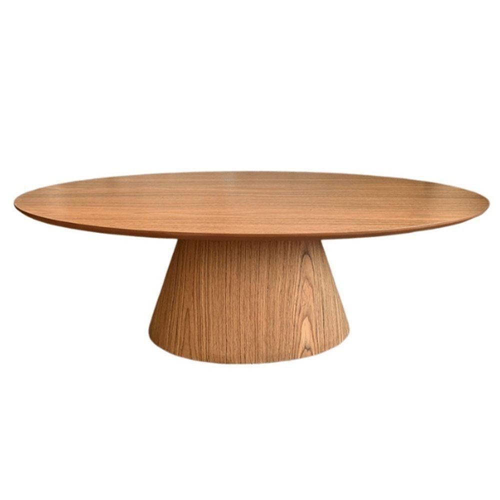 Mesa de Centro Cone Oval 100x60cm Base Laminada em Madeira Freijó Tampo Freijó - Home & Living