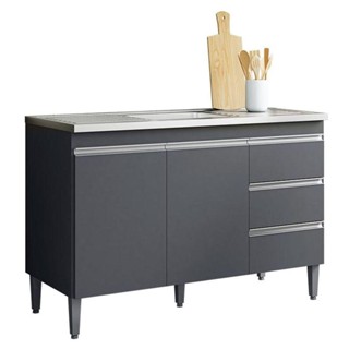 Balcão De Pia Andréia 120 Cm Cinza Fosco - Ajl em Oferta na Shopee