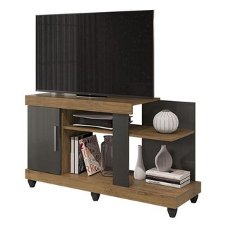 Rack Bancada Para Sala Canadá Freijó Grafite Perolizado - Móveis Leão em Oferta na Shopee