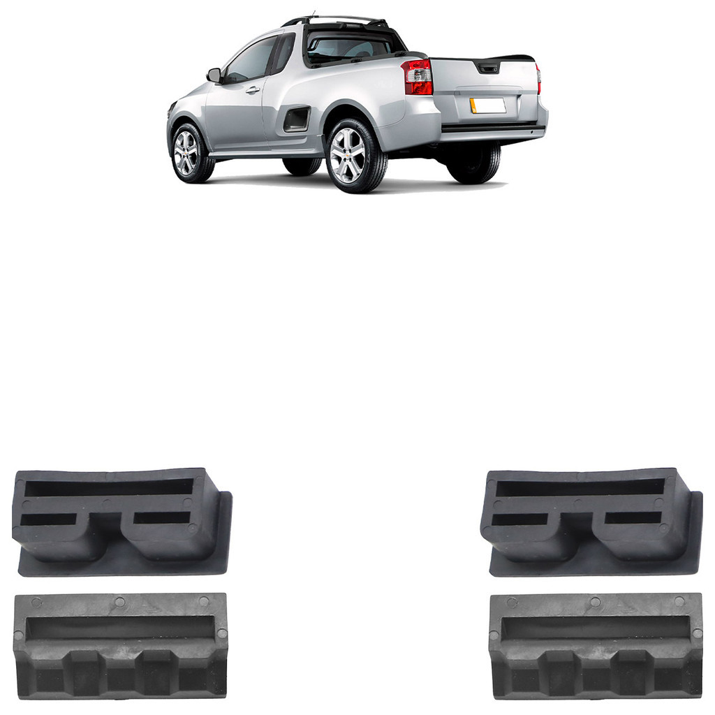 Kit Batente Coxim Tampa Traseira Montana 2011 2012 2013 2014 2015 2016 2017 2018 2019 2020 4 Peças - Spare Parts and Accessories for Vehicles