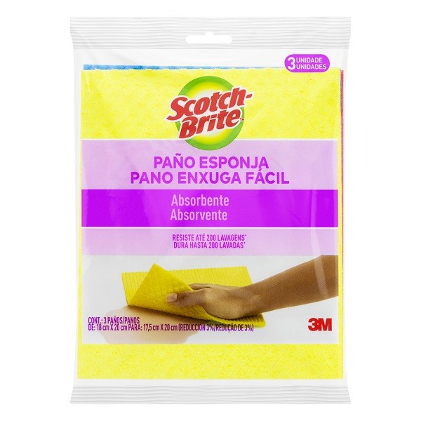 Pano Enxuga Facil 3 Unidades SCOTCH-BRITE em Oferta na Shopee