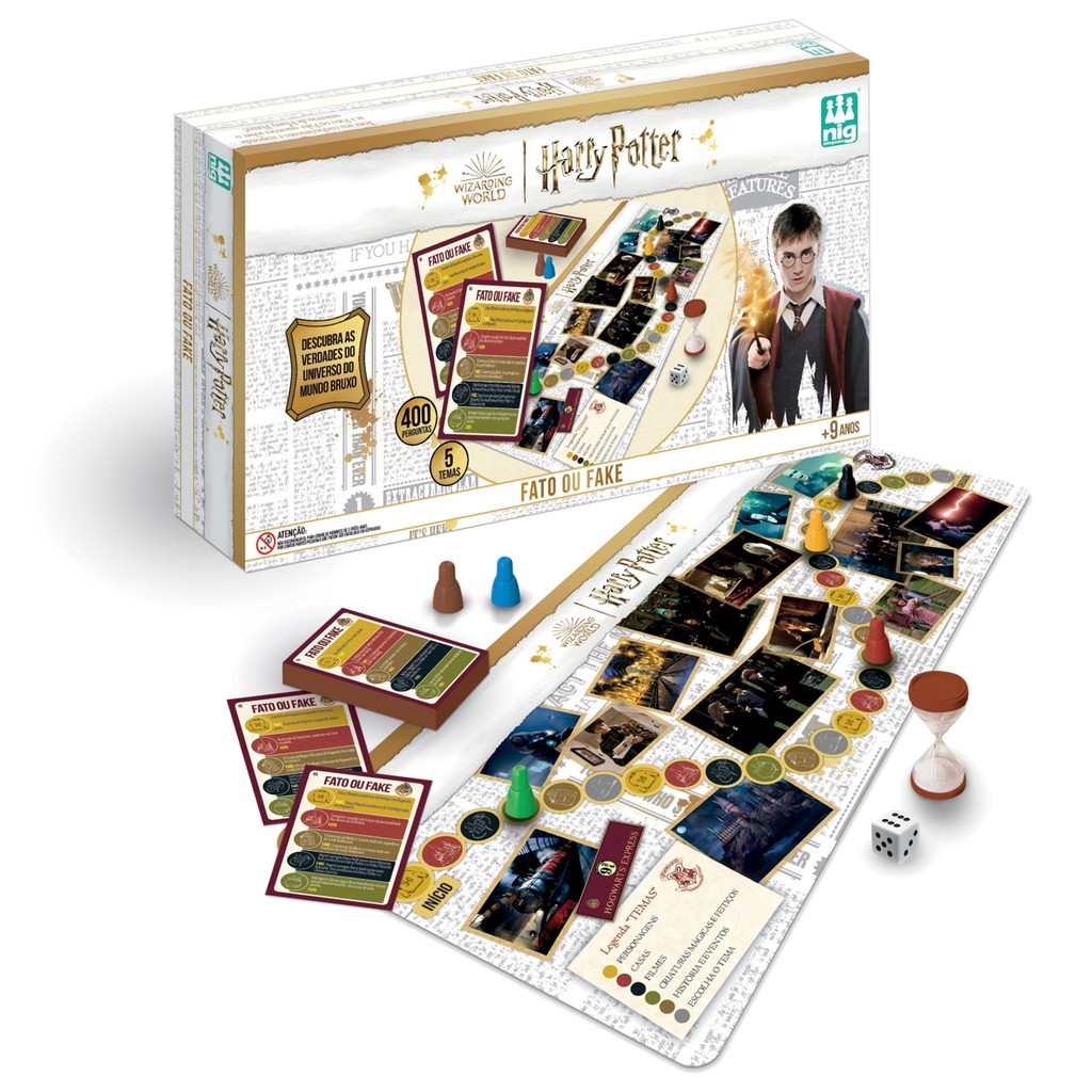 Jogo De Tabuleiro Fato Ou Fake? Harry Potter Nig Brinquedos Perguntas Do Universo Bruxo Wizarding Wolrd