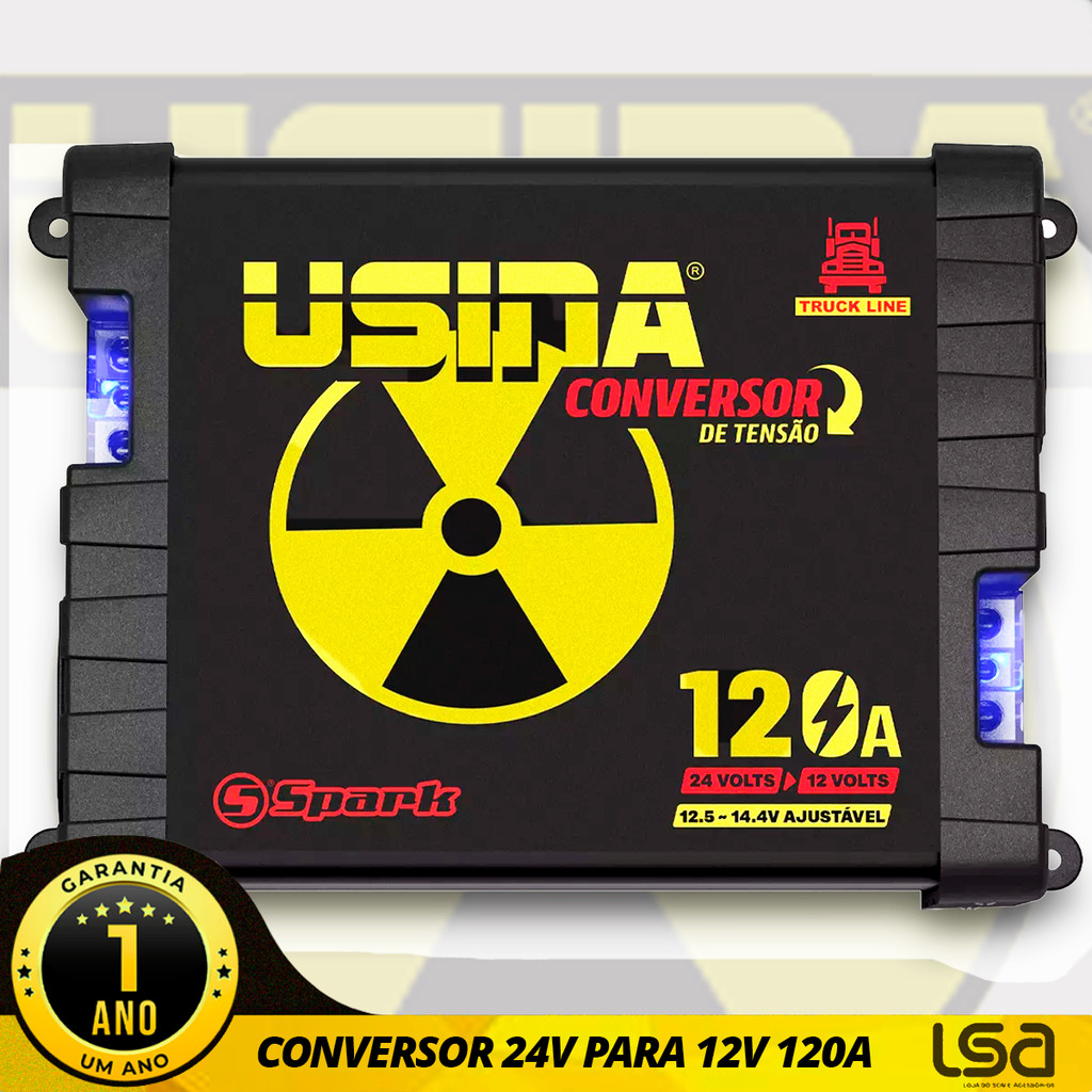 Conversor Redutor Tensão 24 Volts Para 12 Volts Usina 120A Som Caminhão em Oferta na Shopee