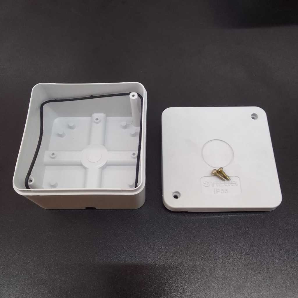 KIT 4 Caixa Plástica Organizadora de Proteção Câmera Parafuso C/ Vedação Stilus Simples Branca IP55