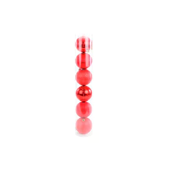 Bola de Natal em Tubo - Vermelho - 4cm - 6 unidades - Cromus - Rizzo