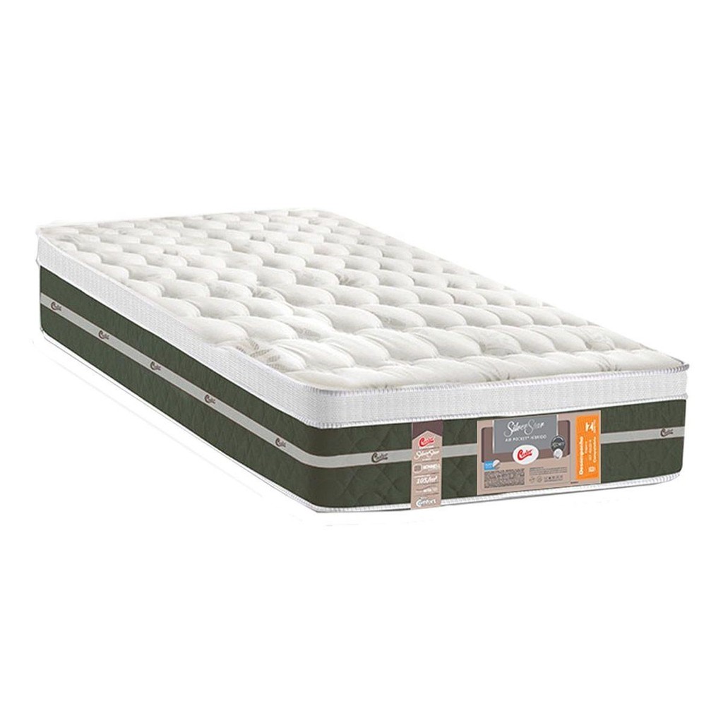 Colchão Solteiro para Hotelaria Bonnel Silver Star Air Euro Pillow (78x188x32) - Castor - Home & Living
