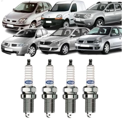 Jogo Velas Ignicao Duster Clio Logan Sandero Kangoo 1.6 16v