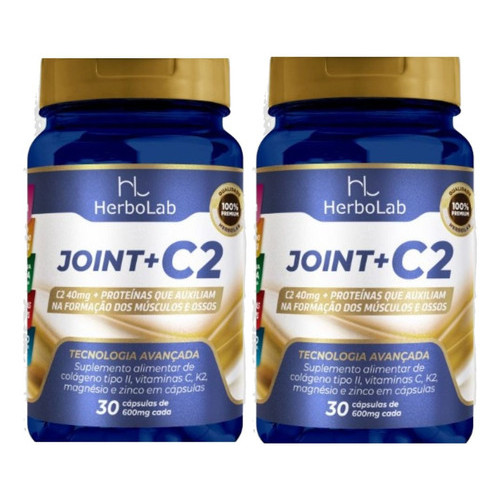 Kit 2 Joint+c2- Colágeno Tipo 2  Vitamina K C Magnésio Zinco