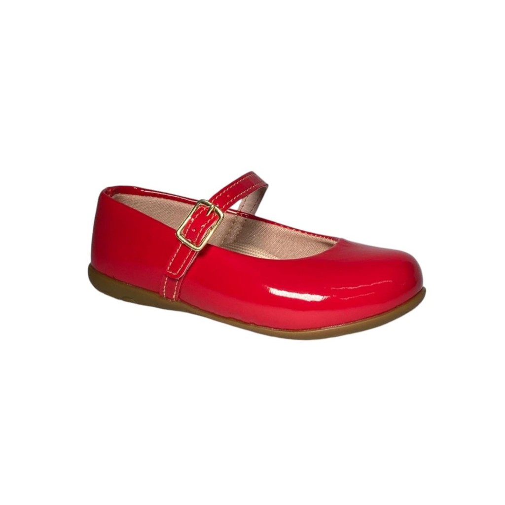 Sapatilha Infantil Menina Vermelho Simples Confortavel
