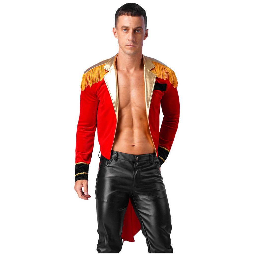 Yeahdor Masculino Circo Ringmaster Traje Anel Mestre Showman Cosplay Tailcoat Uniforme De Halloween — imagem 2 de 2