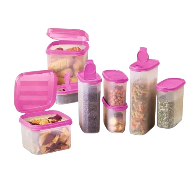Kit Tupperware Modulares Rosa Tulipa 8 Peças Translúcidas Com garantia e nota fiscal