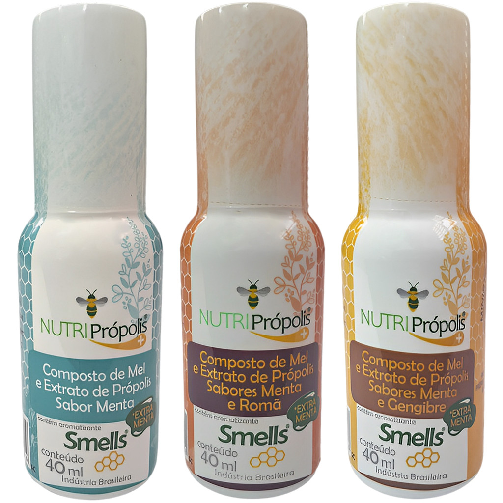 Spray Bucal Para Garganta Linha Nutri Própolis Extra Menta Sabores Com Menta 30ml Smells