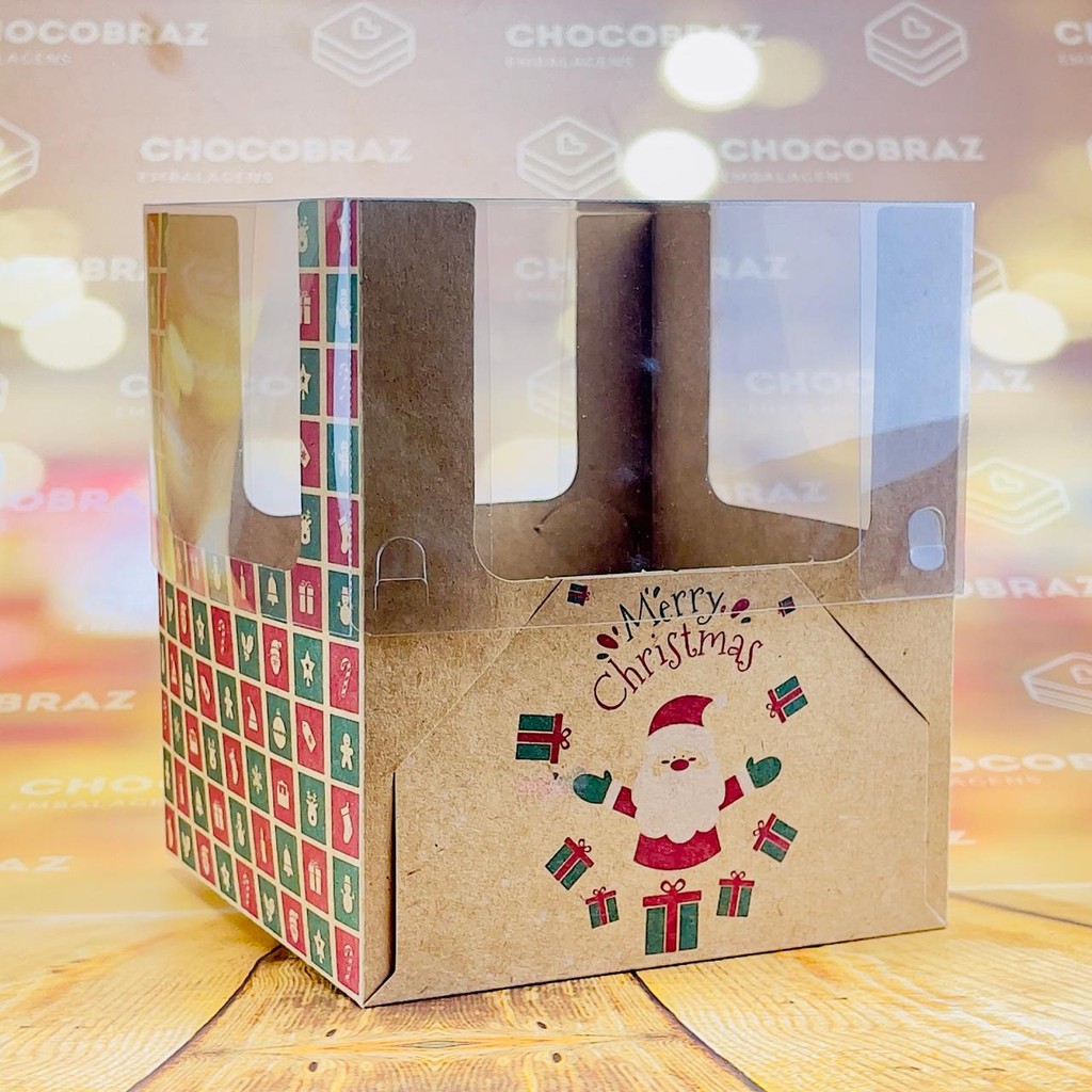 15 CAIXA PANETONE ENCANTO - NATAL KRAFT ID5078 (NATAL IDEIA 2025) (CHOCO)