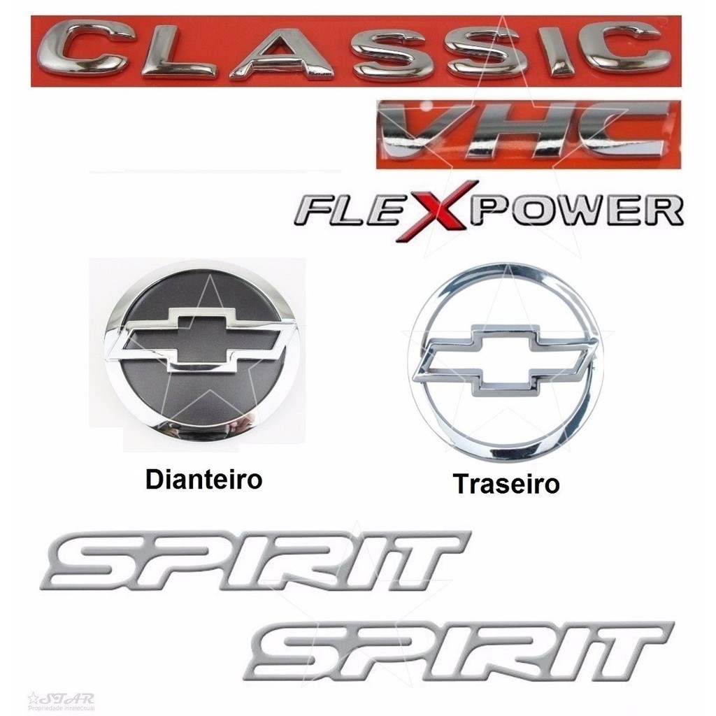 Kit Emblema Classic Vhc Flexpower + Spirit Prata - 2005 À 07