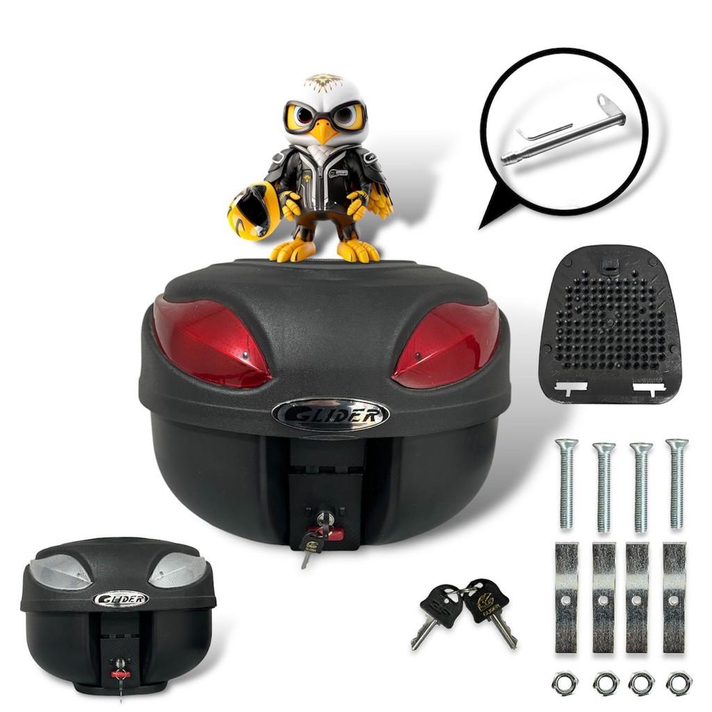 Bau Bauleto Motoboy Qualquer Moto Universal 38 Litros Glider