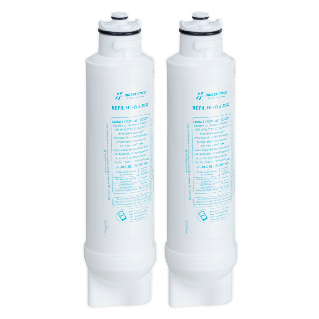 Kit 2 Refil Vela Filtro Purificador Electrolux PE11X, PE11B, PA21G, PA26G, PA31G, PC41B, PC41X