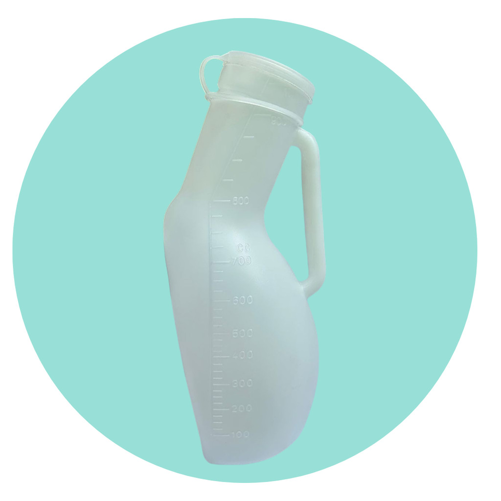 papagaio plastico 1L com tampa, coletor de urina