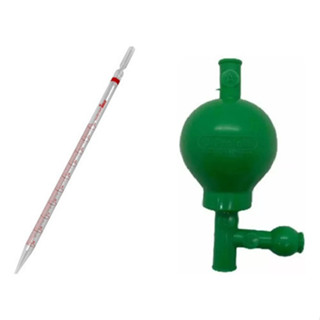 Kit Pipeta Graduada 20ml Com Pipetador Pera 3 Vias em Oferta na Shopee