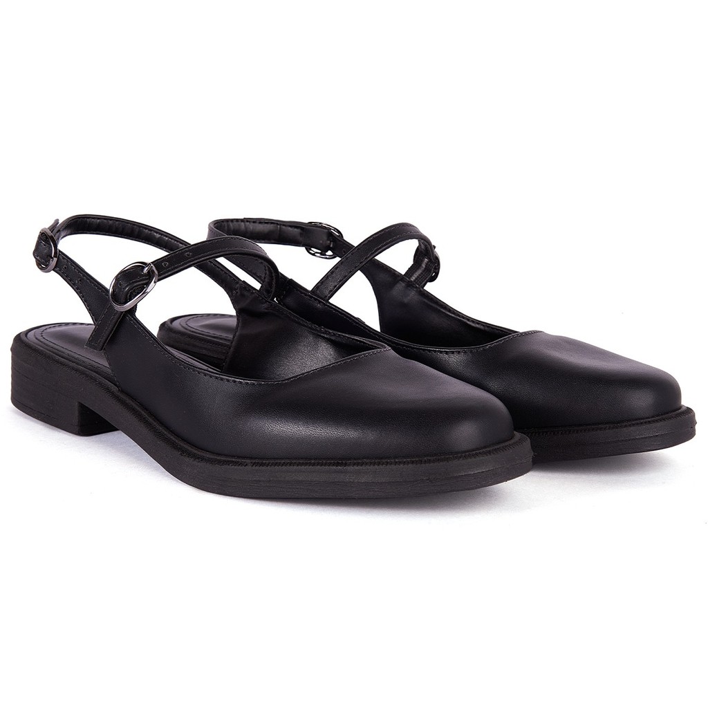 Sapatilha Feminina Slingback Abotoar Tira Salto 2cm Bico Redondo Confortável Elegante Sola Macia em Oferta na Shopee