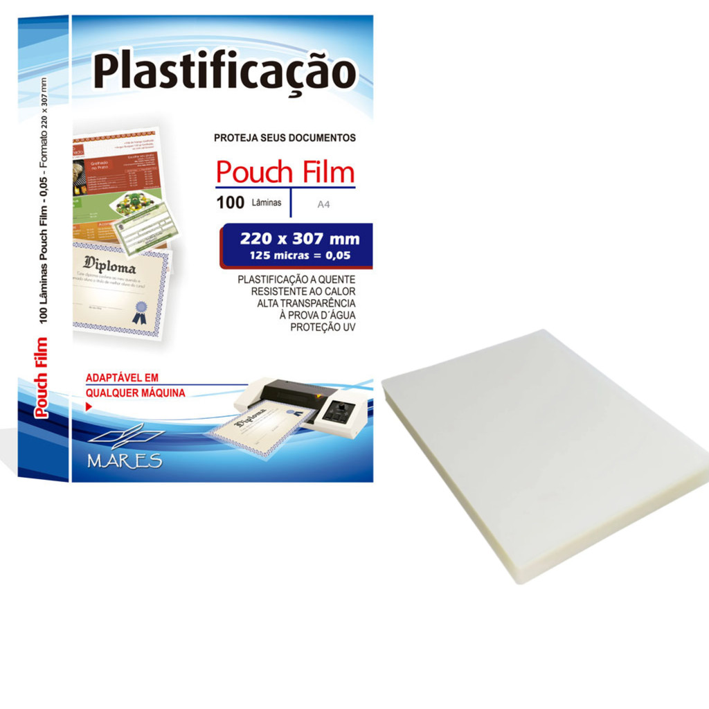 Refil Para Plastificação A4 220x307 0.05 (125 Micras) Mares - Pacote com 100 Unidades em Oferta na Shopee