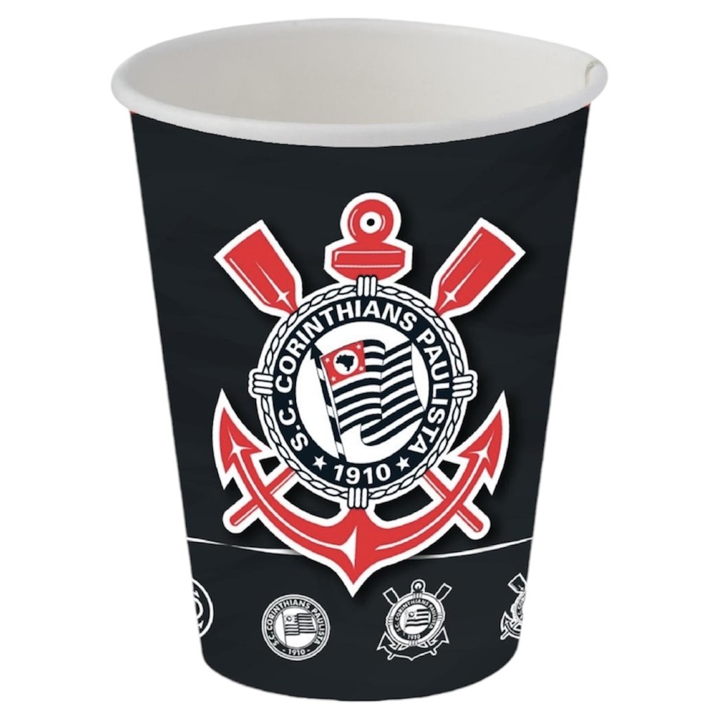 8~32 COPO PAPEL FESTA  CORINTHIANS  200ML FESTCOLOR - Home & Living
