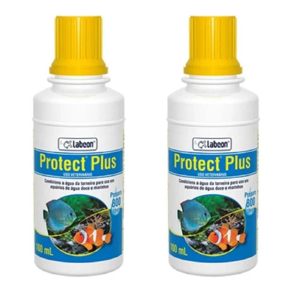 Anti Cloro P/ Aquário Alcon Labcon Protect Plus 100ml Kit  2 UN