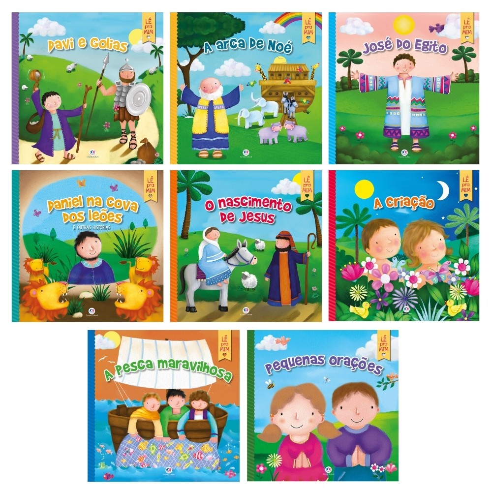 KIT LIVRO INFANTIL COLEÇÃO LÊ PRA MIM BÍBLICOS em Oferta na Shopee