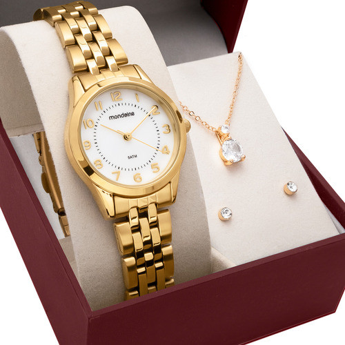 Kit Relógio Mondaine Feminino com Colar e Brincos 32796LPMKDE1K1 - Watches