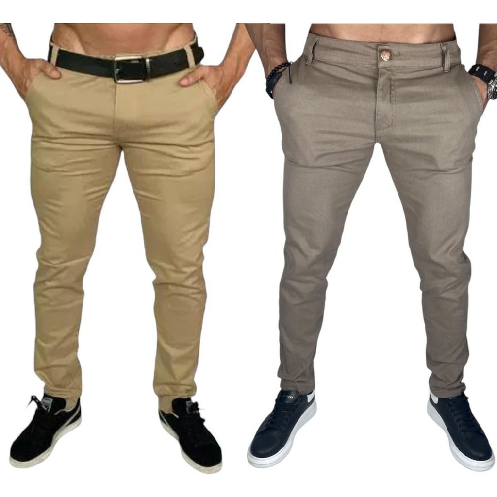 Kit Duas Calças Masculinas De Sarja Melhor Preço Do Mercado!