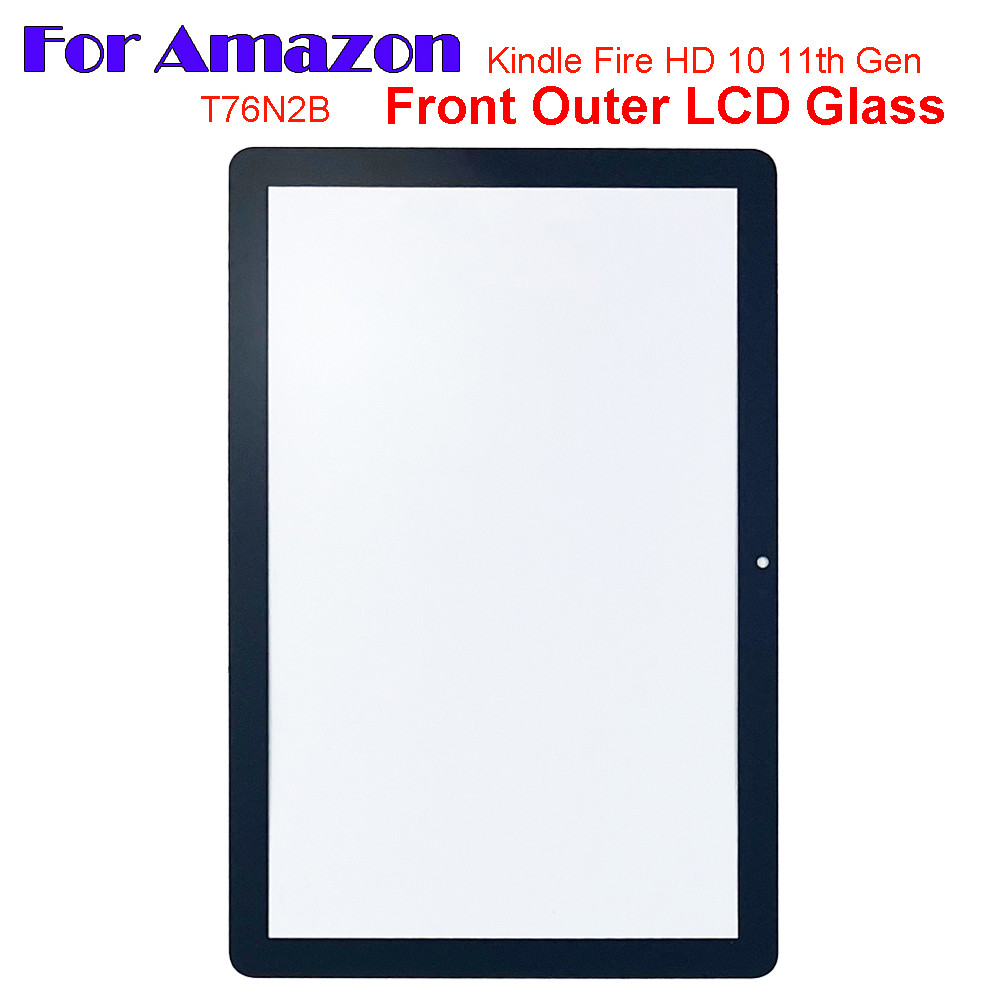 Para Amazon Fire HD 10 2021 11th Gen T76N2B Painel De Tela Vidro Frontal Tablet Frente Exterior Lente LCD