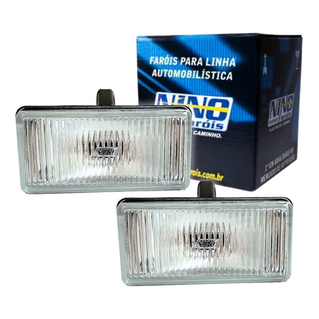 Par Farol Auxiliar Neblina Retangular Aplicação Universal 152x178mm Original Nino