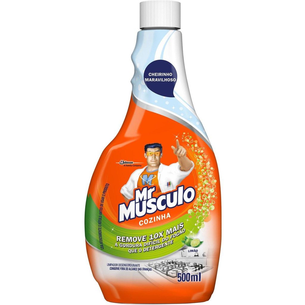 Limpador Desengordurante Mr Músculo para Cozinha Limão 500ml Refil em Oferta na Shopee