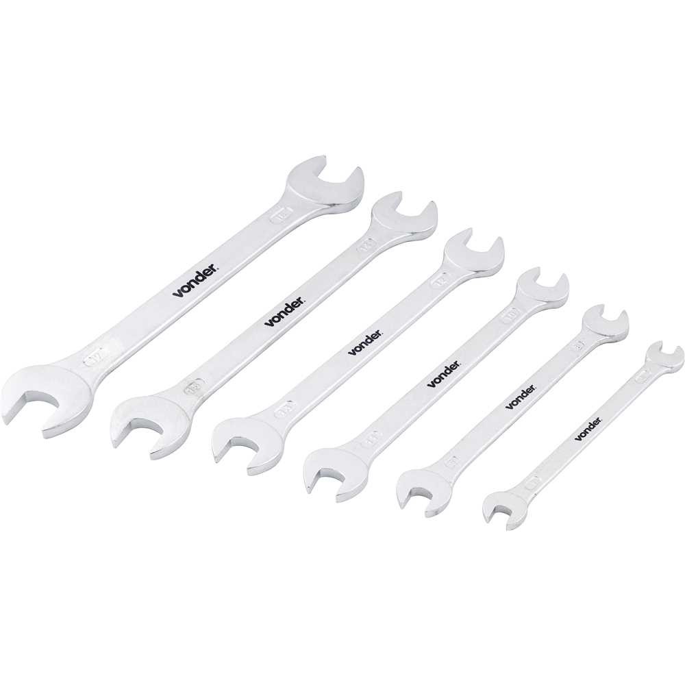 Jogo De Chaves Fixas C/ Suporte Plástico 6 Mm A 17 Mm Kit com 6 Peças - Vonder