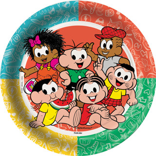 Prato Descartável Turma Da Mônica  Pacote Com 8 Unidades em Oferta na Shopee