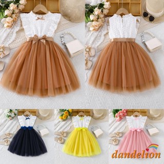 Vestidos De Princesa Para Meninas De 2 A 8 Anos , Tule , Patchwork , Sem Mangas , Gola Simulada , Vestido Evasê Com Cint em Oferta na Shopee