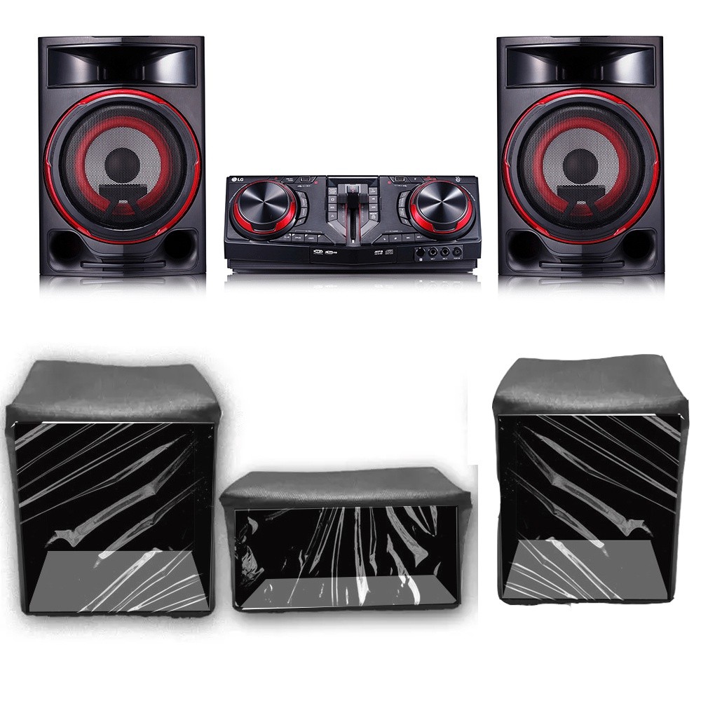 Kit 3 Capas pra Mini System LG Cj87 Preta com frente Transparente