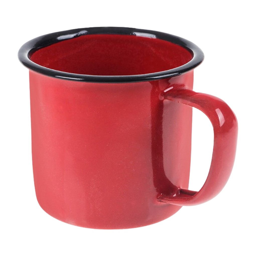 Caneca Esmaltada 150ml 6cm Vermelha Art House Xícara Ágata Pequena para Café Chá Cozinha Retro Estilo Rústico
