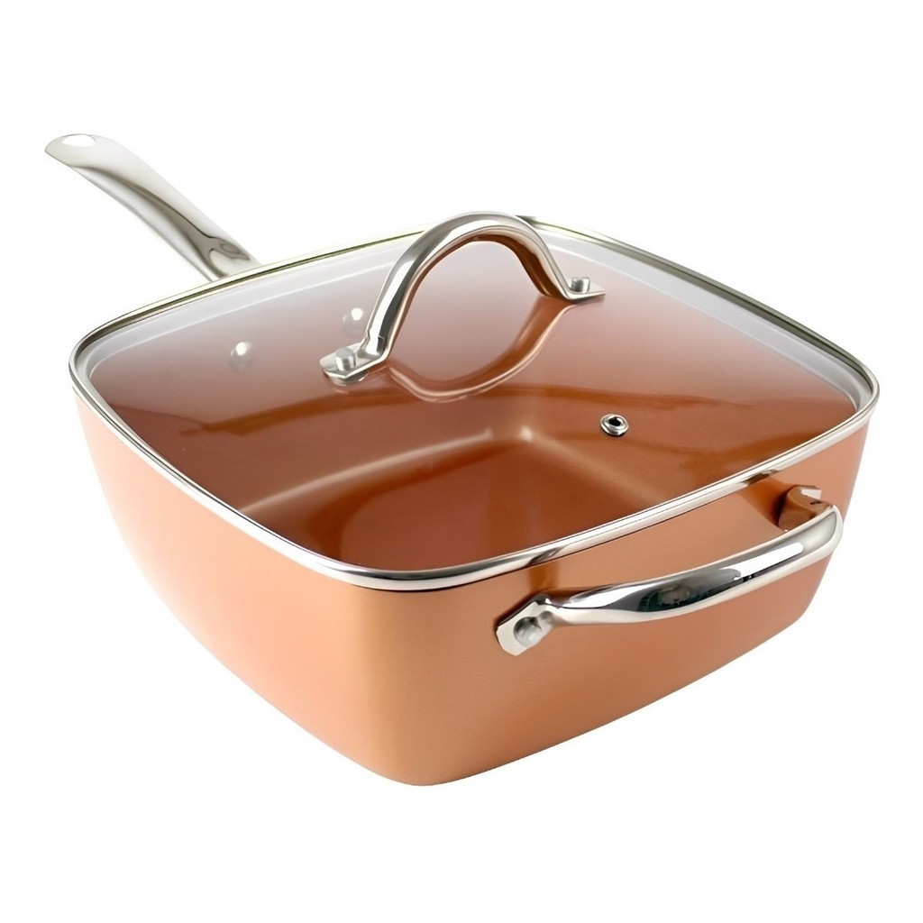 Panela Caçarola Quadrada Grande Antiaderente 4 em 1 Fogão Cozinha Inox Versátil Moderna em Oferta na Shopee
