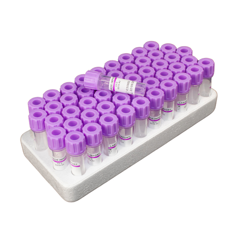 Microtubo Edta K2 Mini Tubo Roxo 0,5ml C/50 - Labor Import