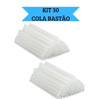 Kit 30 Bastão Refil Cola Quente 11mm 30cm Grosso Transparente Arte Escola em Oferta na Shopee