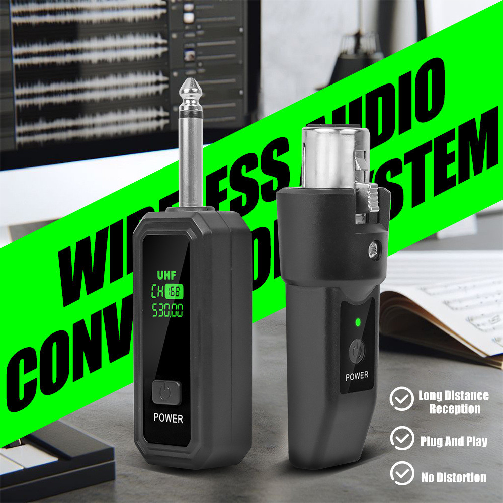Conversor De Sistema De Microfone Sem Fio K008 De 2.4 Ghz-Transmissor E Receptor XLR Para Dinâmico/Guitarra/PA (Faixa De