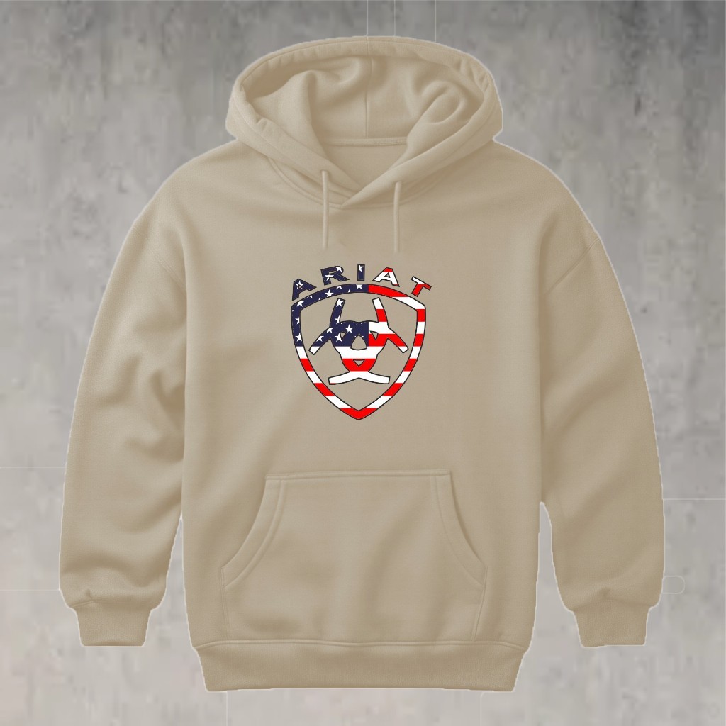 Blusa de Frio Ariat Country Texas Moletom com Capuz flanelado masculino feminino