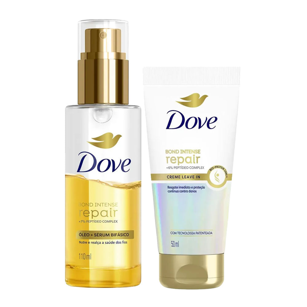 Kit Leave In Dove Bond Intense Repair 50ml + Óleo Sérum Dove Bond Intense Repair 110ml - Beauty