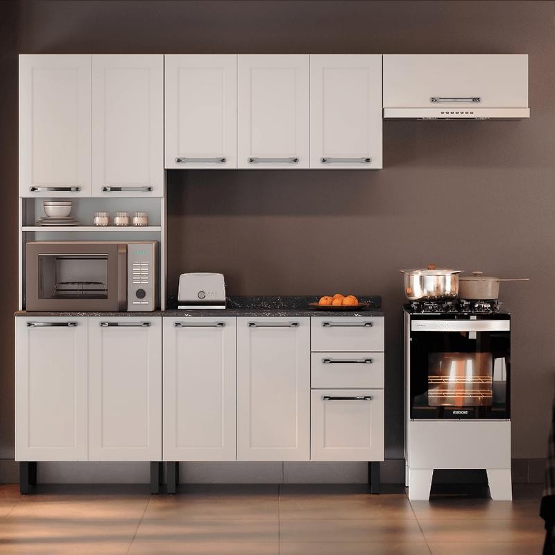 Cozinha Completa Itatiaia Florença 245cm com Espaço Para Forno Branco