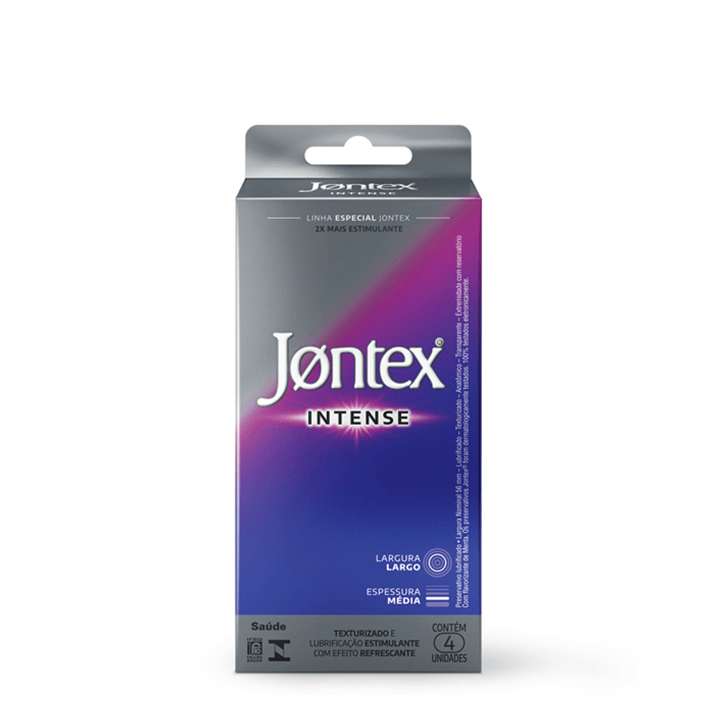 Preservativo Texturizado Refrescante - 4 Un | Jontex Intense em Oferta na Shopee