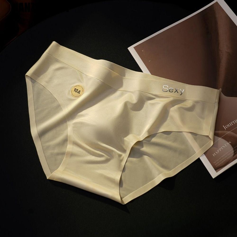 NANZHIJIANT Cuecas De Cetim Masculinas , Calcinha De Seda Gelada Fina De Verão Respirável , Lingerie Simples Sem Costura