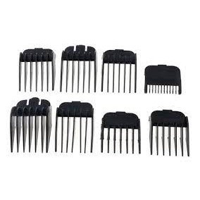 Kit 8 Pentes Guias Preto Para Máquina De Cortar Cabelo Corte Cabelo Compatível Para Wahl Preto