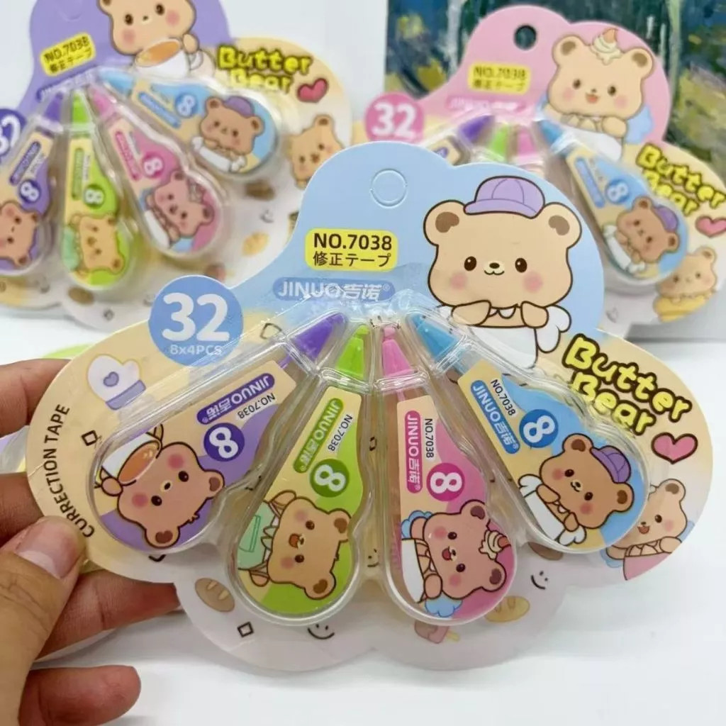 Kit 04 Fita Corretiva Escolar Em Fita Kawaii Sanrio Papelaria Fofa